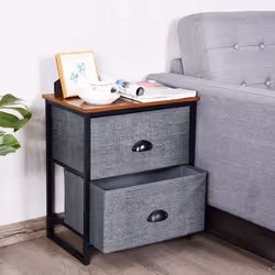 Chest of Drawers with 2 Drawers Home Storage Organizer Unit-Black