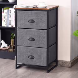 3 Drawer Fabric Dresser Storage Organizer Unit Nightstand with Drawers