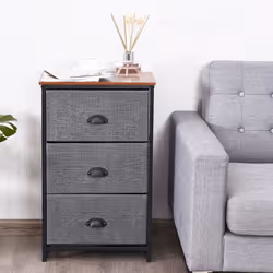 3 Drawer Fabric Dresser Storage Organizer Unit Nightstand with Drawers