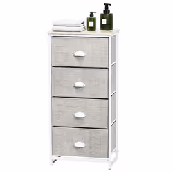 Chest of Drawers with 4 Drawers Home Storage Organizer Unit-White