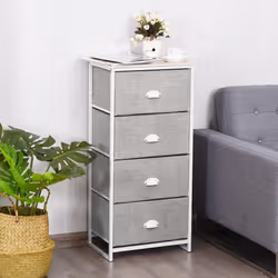 Chest of Drawers with 4 Drawers Home Storage Organizer Unit-White