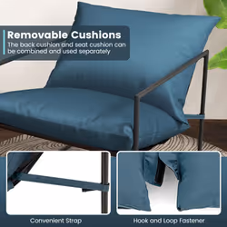 Sling Accent Chairs Set of 2 Outdoor Modern Metal Framed Armchairs
