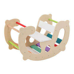Kids 2-in-1 Rocking Horse Arch Montessori Climbing Toys w/Rocker