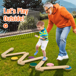Kids Balance Beam 12 Pcs Toddler Balance Beam Boards & Stepping Stones