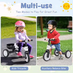 Convertible Kids Tricycle Toddler Trike w/86 Limited Steering Angle