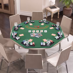 120cm 8-Player Foldable Poker Table Top w/Carrying Bag&Cup Holders-Green
