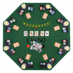 8 Player Foldable Texas Holdem Poker Table Topper with Carrying Bag