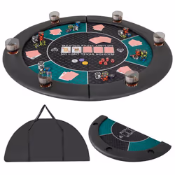 120 CM 6-Player Foldable Poker Table Top Casino w/ Carrying Bag-Green