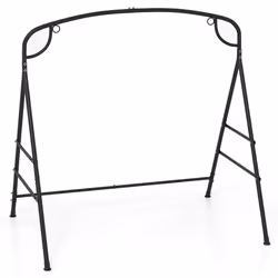 Patio Metal Swing Stand Heavy-Duty A-Shaped Porch Swing Frame w/ Double Side Bar