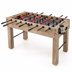 137cm Full Size Foosball Table Indoor Soccer Game Table w/ Legs-Natural