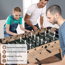137cm Foosball Table Arcade Soccer Game Table w/2 Balls & 26 Players
