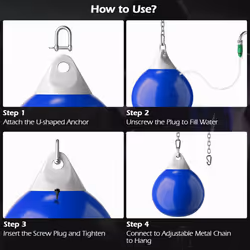 18 Inch Water Punching Bag 50 kg Water Heavy Bag Filled Gym-Blue