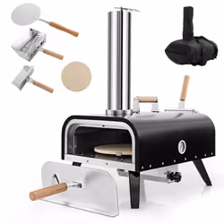 Portable Pizza Oven Outdoor Rotatable Pizza Oven w/ 30cm Pizza Stone