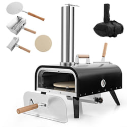 Portable Pizza Oven Outdoor Rotatable Pizza Oven w/ 30cm Pizza Stone