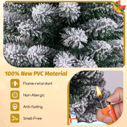 120 CM Artificial Christmas Tree Snow Flocked Xmas Tree