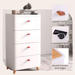 4-Drawer Dresser Vertical Storage Tower w/Removable Organizer Tray