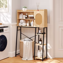 Over The Toilet Storage Cabinet Bathroom Organizer Shelves-Natural