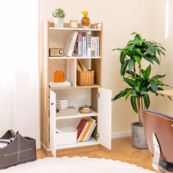 Bookcase 3-Tier Tall Bookshelf Modern Display Cabinet with Open Cubes