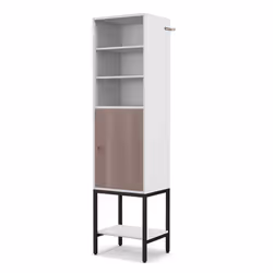 Tall Storage Cabinet Freestanding Cabinet w/Adjustable Shelf-White