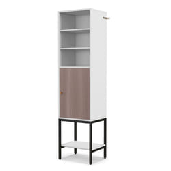 Tall Storage Cabinet Freestanding Cabinet w/Adjustable Shelf-White