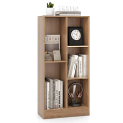5-Cube Bookshelf Office Bookcase w/Open Storage Compartments-Natural