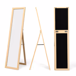 2 IN1 Full Length Mirror Free Standing Full Body Dressing Mirror Wall Mounted