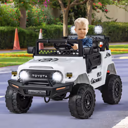 Kids 12V Licensed Electric Car Toddlers Ride On Truck-White