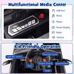 12V Licensed Ford Mustang Shelby GT500 Kids Ride on Car-Black