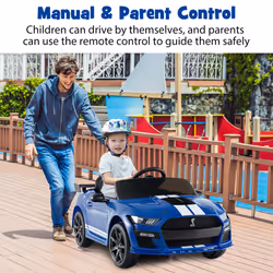 12V Licensed Ford Mustang Shelby GT500 Kids Ride on Car-Navy
