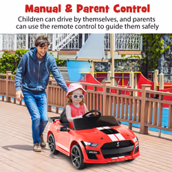12V Licensed Ford Mustang Shelby GT500 Kids Ride on Car-Red