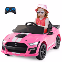 12V Licensed Ford Mustang Shelby GT500 Kids Ride on Car-Pink
