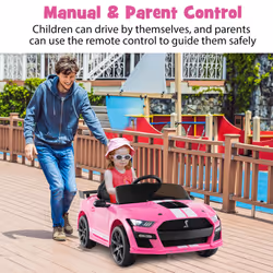 12V Licensed Ford Mustang Shelby GT500 Kids Ride on Car-Pink