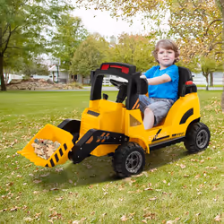 12V Kids Ride On Construction Tractor Battery Powered Toy Excavator