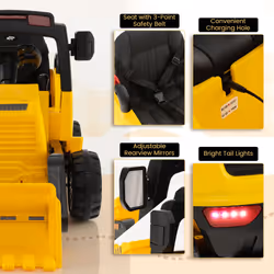 12V Kids Ride On Construction Tractor Battery Powered Toy Excavator