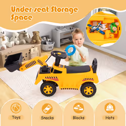 Engine Sound & Under-seat Storage Sit and Scoot Construction Toy