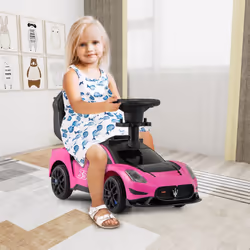 3-in-1 Kids Ride on Push Car Foot to Floor Sliding Car-Pink