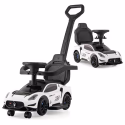 3-in-1 Kids Ride on Push Car Foot to Floor Sliding Car-White