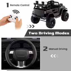 12V Battery Powered Ride On Truck Electric Kids Ride On Car-Black