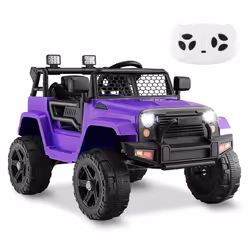 12V Battery Powered Ride On Truck Electric Kids Ride On Car-Purple