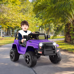 12V Battery Powered Ride On Truck Electric Kids Ride On Car-Purple