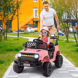12V Kids Ride on Truck Car Battery Powered Toddler Electric Vehicle-Pink