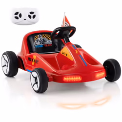 Kids Electric Go Kart 12V Ride on Car with Remote & 3 Speeds-Red