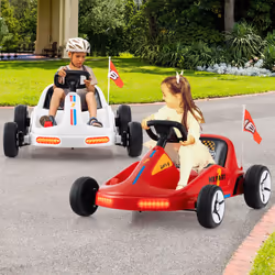 Kids Electric Go Kart 12V Ride on Car with Remote & 3 Speeds-Red
