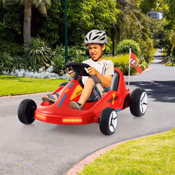 Kids Electric Go Kart 12V Ride on Car with Remote & 3 Speeds-Red