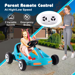 12V Kids Electric Go Kart with Remote and 3 Speeds and Lights
