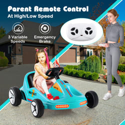 12V Kids Electric Go Kart with Remote and 3 Speeds and Lights