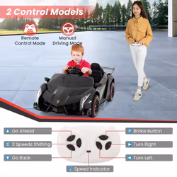 12V Kids Electric Ride On Car Licensed Battery Powered 4WD Ride-on Sports Car