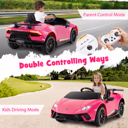 Lamborghini Kids Ride on Car 12V Battery Powered Electric Vehicle-Pink