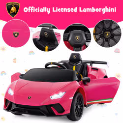Lamborghini Kids Ride on Car 12V Battery Powered Electric Vehicle-Pink
