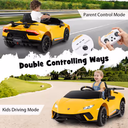 Lamborghini Kids Ride on Car 12V Battery Powered Electric Vehicle-Yellow